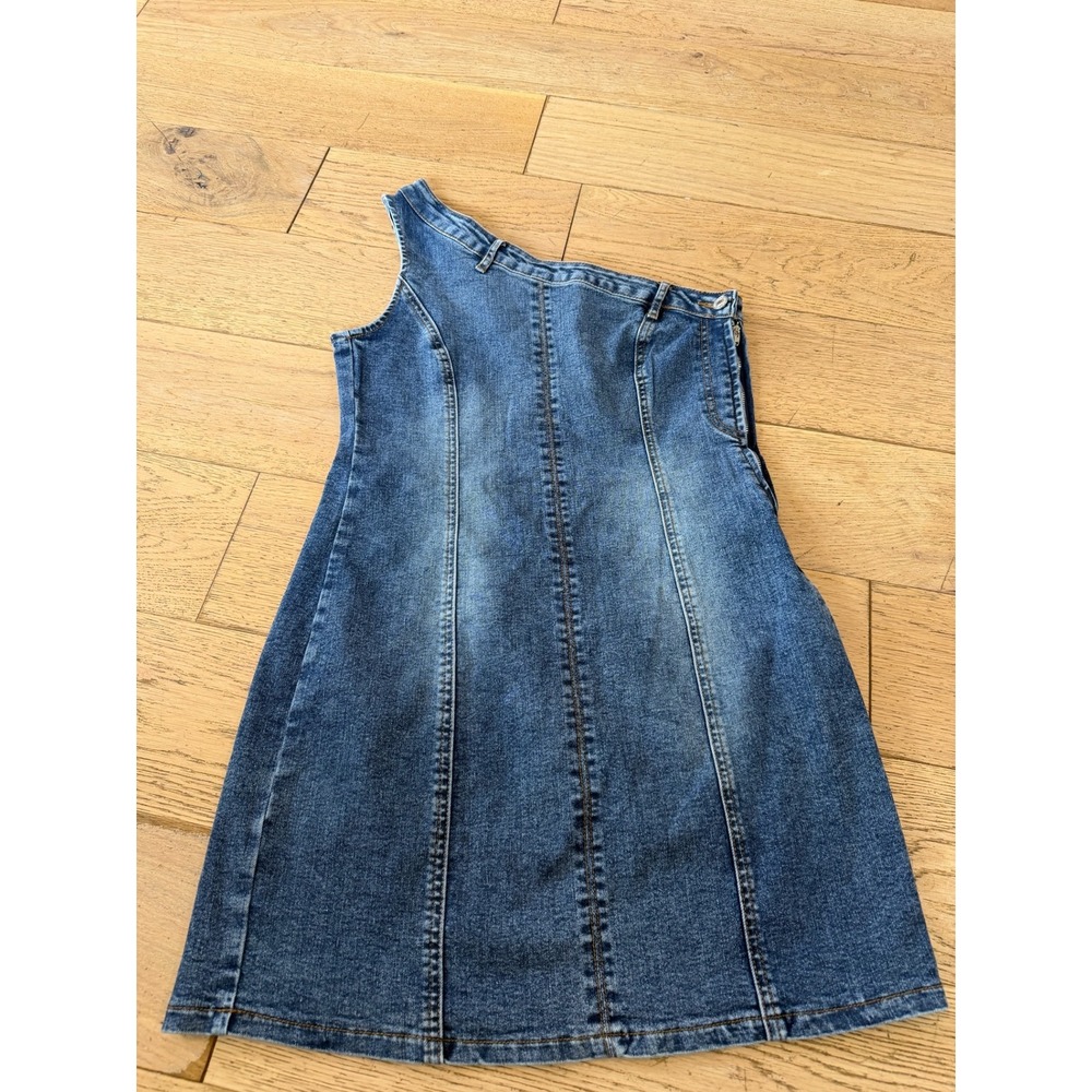 Vintage GeeGee‎ Blue Denim One Shoulder Mini Dress MD50499 Size M (446)